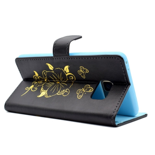 For Galaxy Note 7 / N930 Bronzing Butterfly Pattern Horizontal Flip PU Leather Case with Holder & Card Slots & Wallet