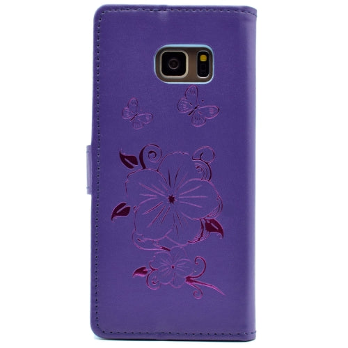 For Galaxy Note 7 / N930 Bronzing Butterfly Pattern Horizontal Flip PU Leather Case with Holder & Card Slots & Wallet