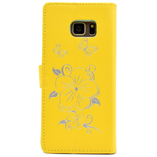 For Galaxy Note 7 / N930 Bronzing Butterfly Pattern Horizontal Flip PU Leather Case with Holder & Card Slots & Wallet