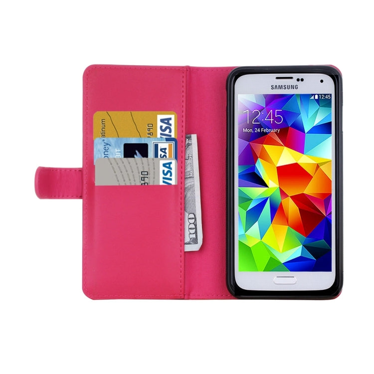For Galaxy S5 Plain Weave Texture Zipper Horizontal Flip Leather Case with Detachable Back Protective Case & Card Slots & Wallet