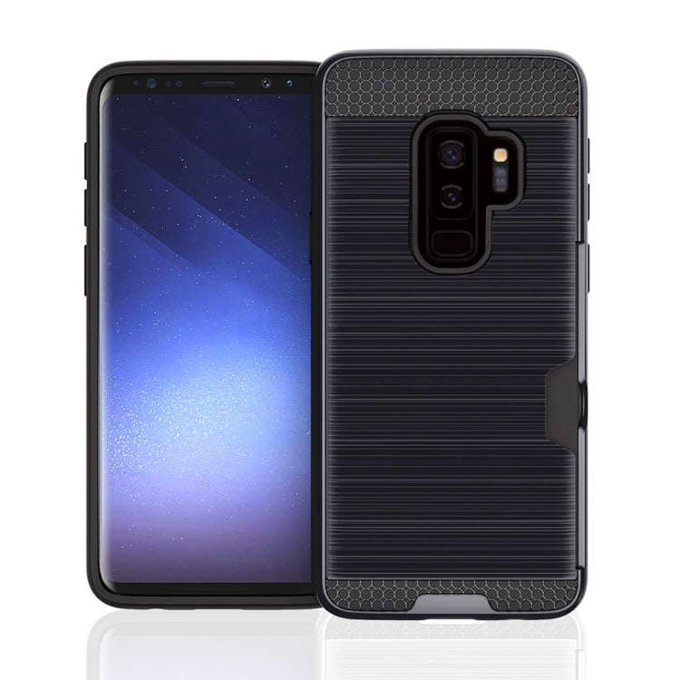 For Galaxy S9+ Brushed Texture Dropproof Protective Back Cover Case with Card Slot
