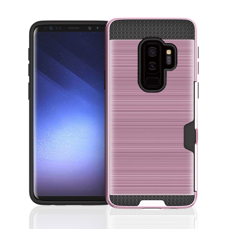 For Galaxy S9+ Brushed Texture Dropproof Protective Back Cover Case with Card Slot