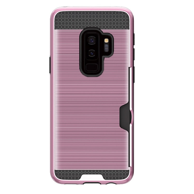 For Galaxy S9+ Brushed Texture Dropproof Protective Back Cover Case with Card Slot