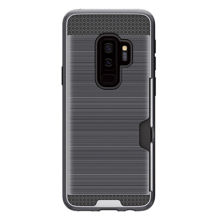 For Galaxy S9+ Brushed Texture Dropproof Protective Back Cover Case with Card Slot
