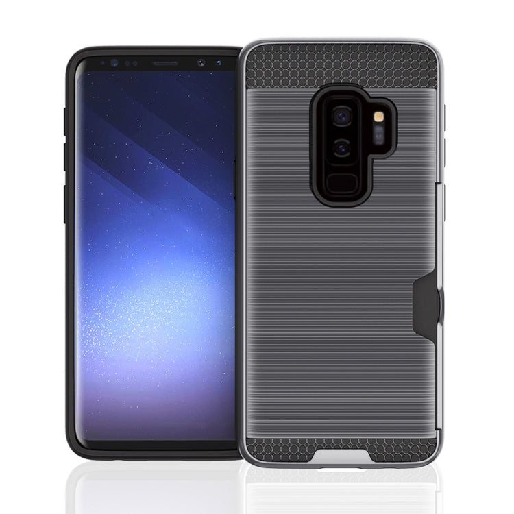 For Galaxy S9+ Brushed Texture Dropproof Protective Back Cover Case with Card Slot