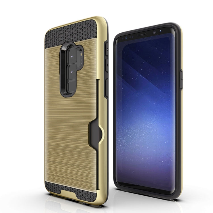 For Galaxy S9+ Brushed Texture Dropproof Protective Back Cover Case with Card Slot