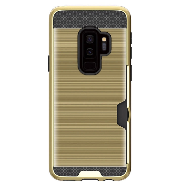 For Galaxy S9+ Brushed Texture Dropproof Protective Back Cover Case with Card Slot