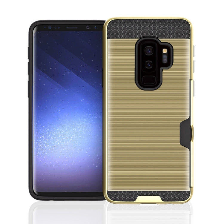 For Galaxy S9+ Brushed Texture Dropproof Protective Back Cover Case with Card Slot