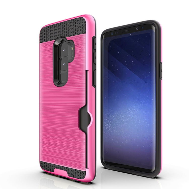 For Galaxy S9+ Brushed Texture Dropproof Protective Back Cover Case with Card Slot