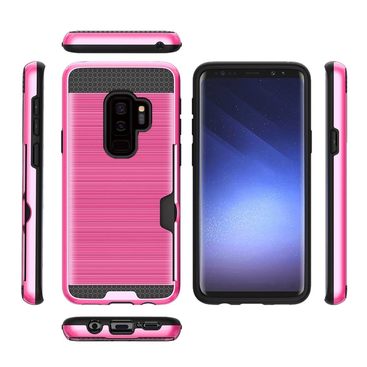 For Galaxy S9+ Brushed Texture Dropproof Protective Back Cover Case with Card Slot