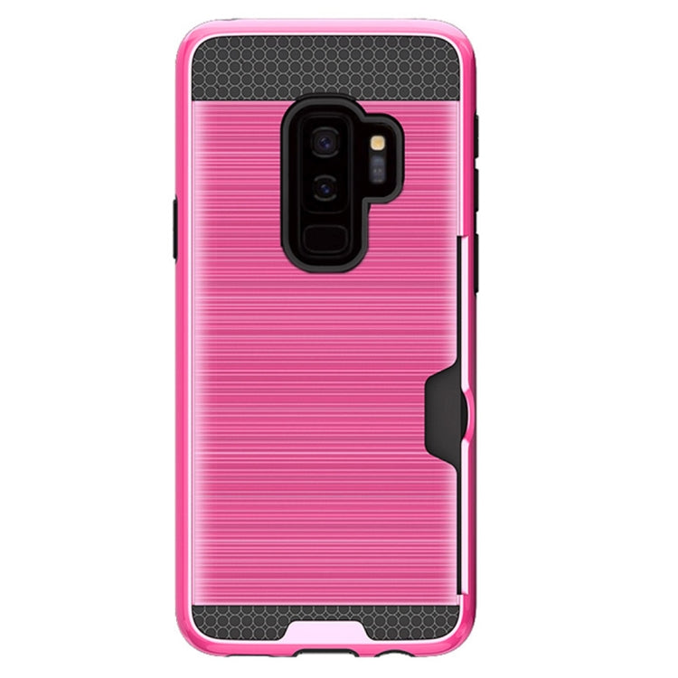 For Galaxy S9+ Brushed Texture Dropproof Protective Back Cover Case with Card Slot