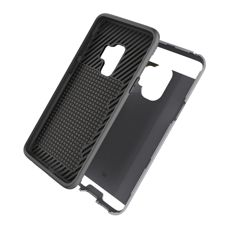 For Galaxy S9+ Brushed Texture Dropproof Protective Back Cover Case with Card Slot