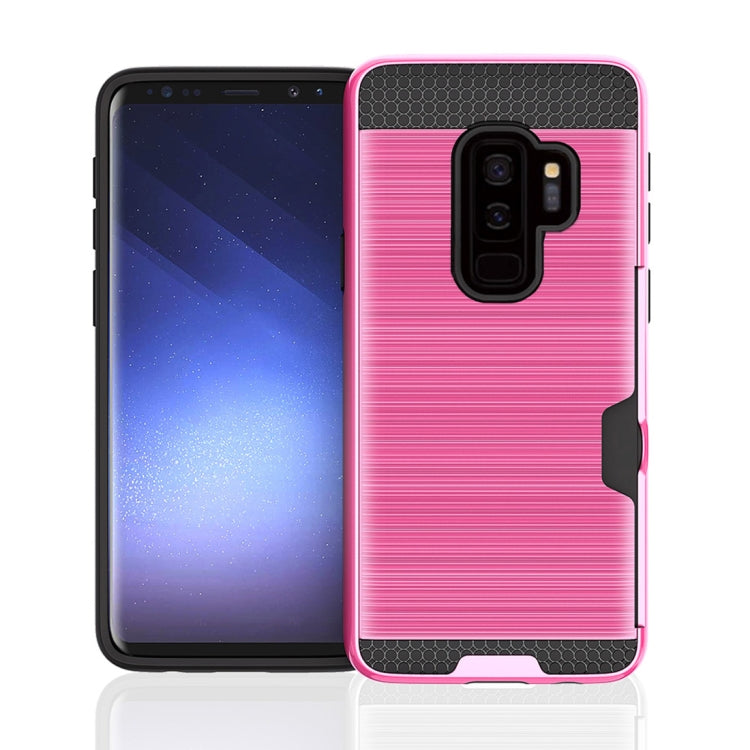 For Galaxy S9+ Brushed Texture Dropproof Protective Back Cover Case with Card Slot