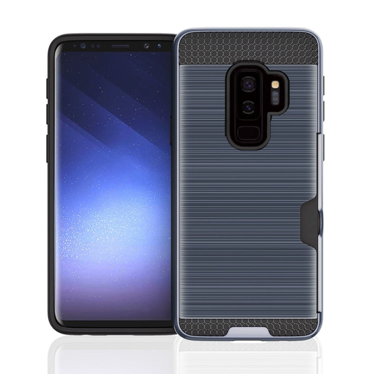 For Galaxy S9+ Brushed Texture Dropproof Protective Back Cover Case with Card Slot