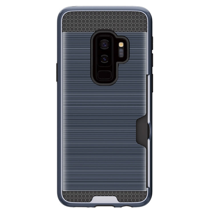 For Galaxy S9+ Brushed Texture Dropproof Protective Back Cover Case with Card Slot