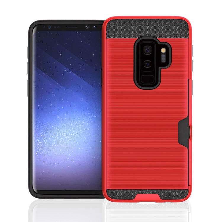 For Galaxy S9+ Brushed Texture Dropproof Protective Back Cover Case with Card Slot