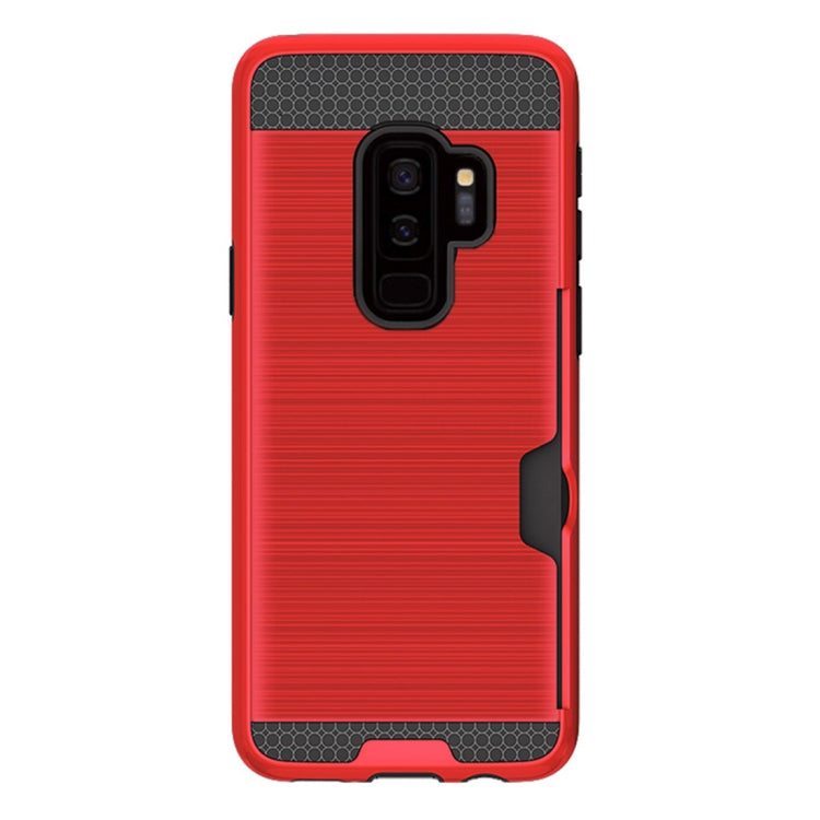 For Galaxy S9+ Brushed Texture Dropproof Protective Back Cover Case with Card Slot