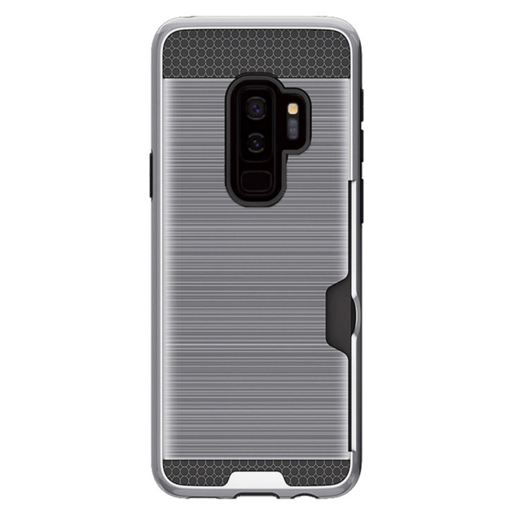 For Galaxy S9+ Brushed Texture Dropproof Protective Back Cover Case with Card Slot