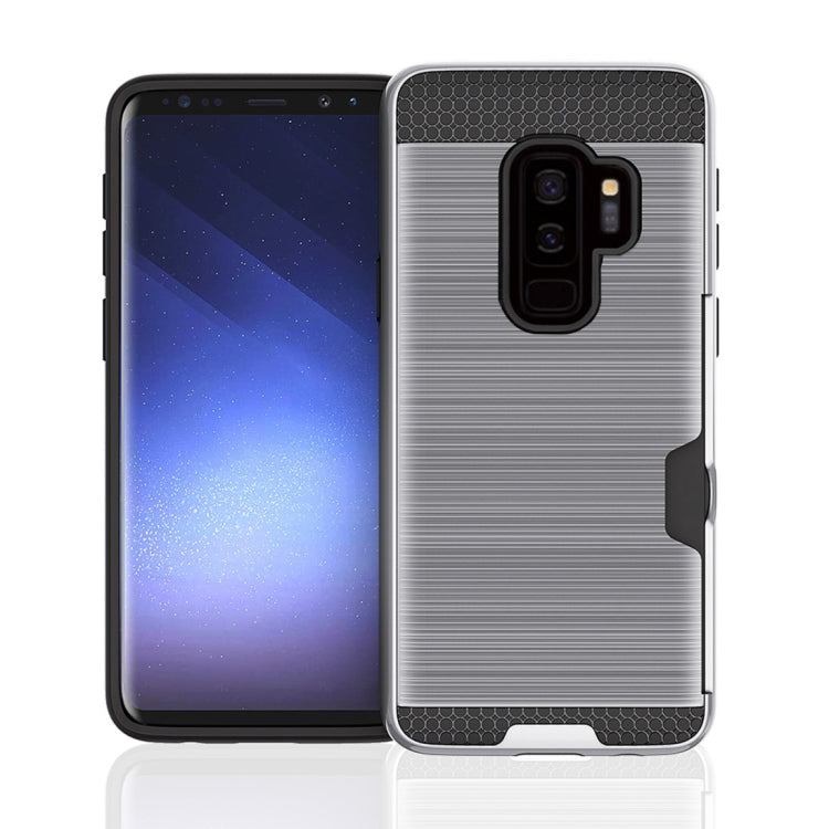 For Galaxy S9+ Brushed Texture Dropproof Protective Back Cover Case with Card Slot