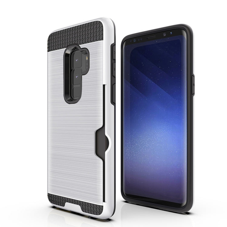 For Galaxy S9+ Brushed Texture Dropproof Protective Back Cover Case with Card Slot