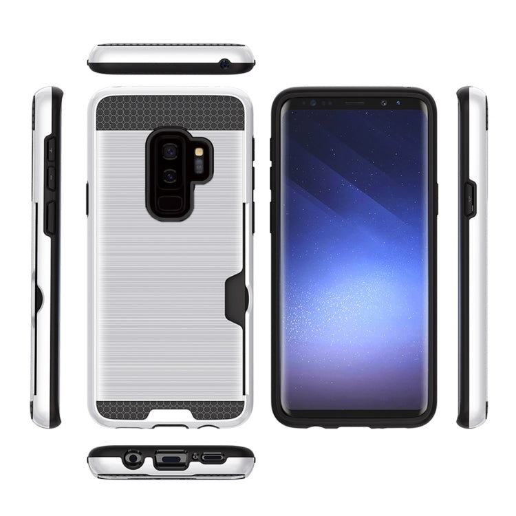For Galaxy S9+ Brushed Texture Dropproof Protective Back Cover Case with Card Slot