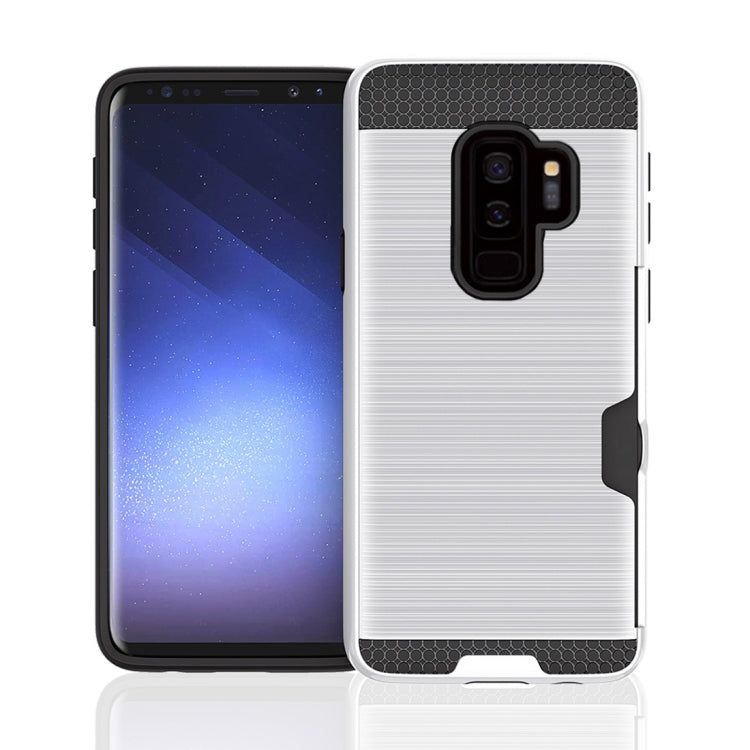 For Galaxy S9+ Brushed Texture Dropproof Protective Back Cover Case with Card Slot