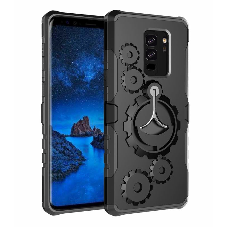 For Galaxy S9+ Gearwheel Style Multi-function Outdoor Sports Protective Back Cover Case With 360 Degree Rotatable Holder & Armband