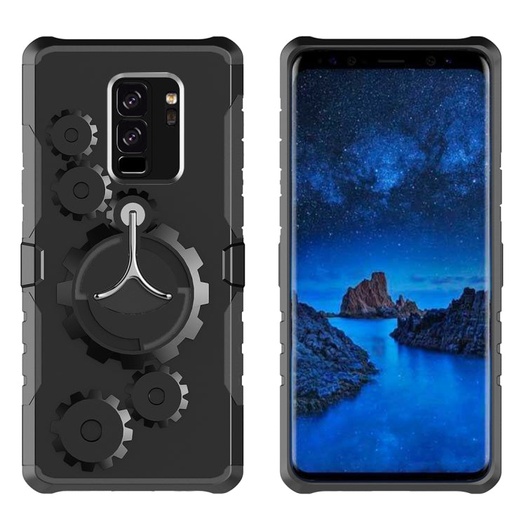 For Galaxy S9+ Gearwheel Style Multi-function Outdoor Sports Protective Back Cover Case With 360 Degree Rotatable Holder & Armband