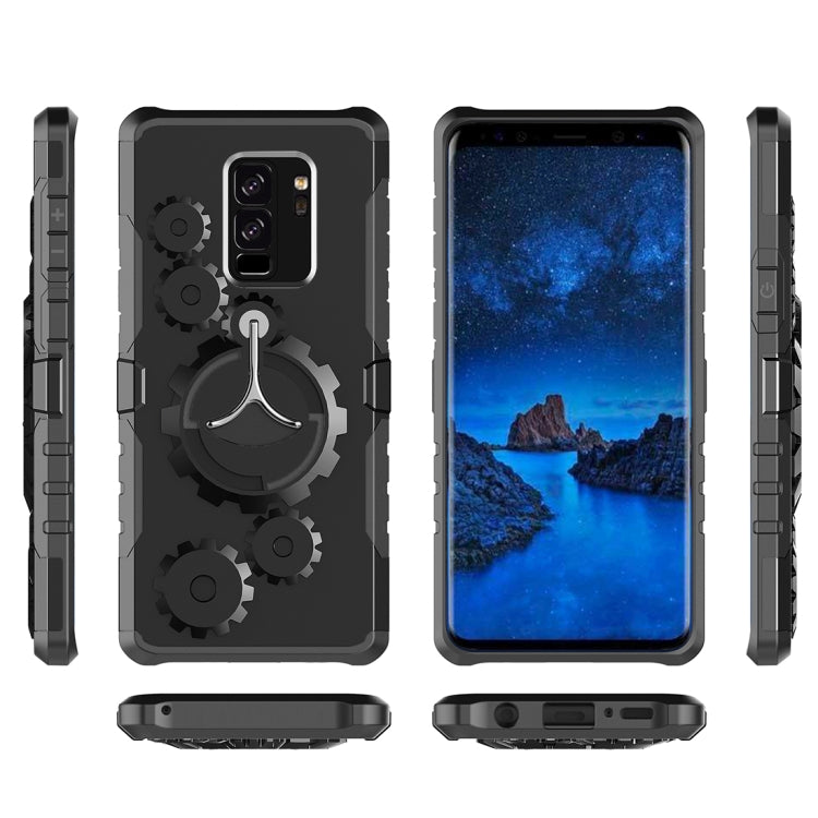 For Galaxy S9+ Gearwheel Style Multi-function Outdoor Sports Protective Back Cover Case With 360 Degree Rotatable Holder & Armband