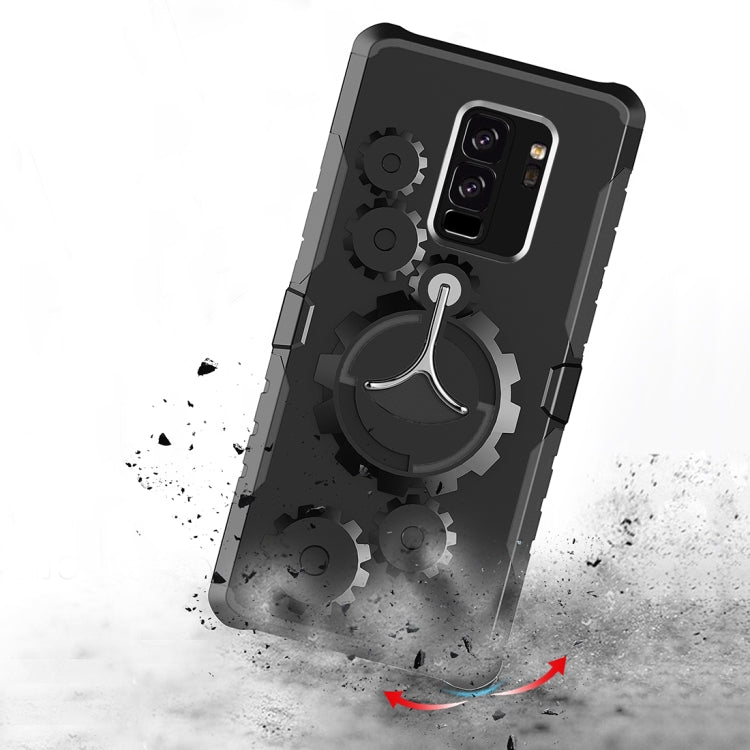 For Galaxy S9+ Gearwheel Style Multi-function Outdoor Sports Protective Back Cover Case With 360 Degree Rotatable Holder & Armband