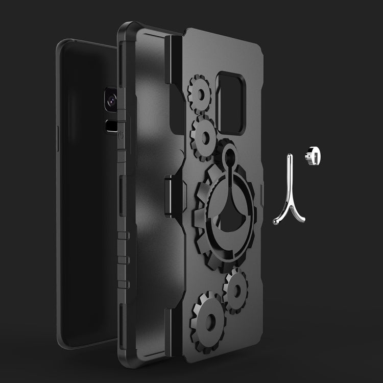 For Galaxy S9+ Gearwheel Style Multi-function Outdoor Sports Protective Back Cover Case With 360 Degree Rotatable Holder & Armband
