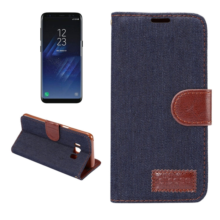 Dibase For Galaxy S8 + / G9550 Denim Texture Horizontal Flip Leather Case with Holder & Card Slots(Black)