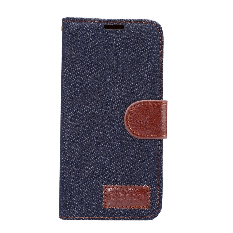 Dibase For Galaxy S8 + / G9550 Denim Texture Horizontal Flip Leather Case with Holder & Card Slots(Black)