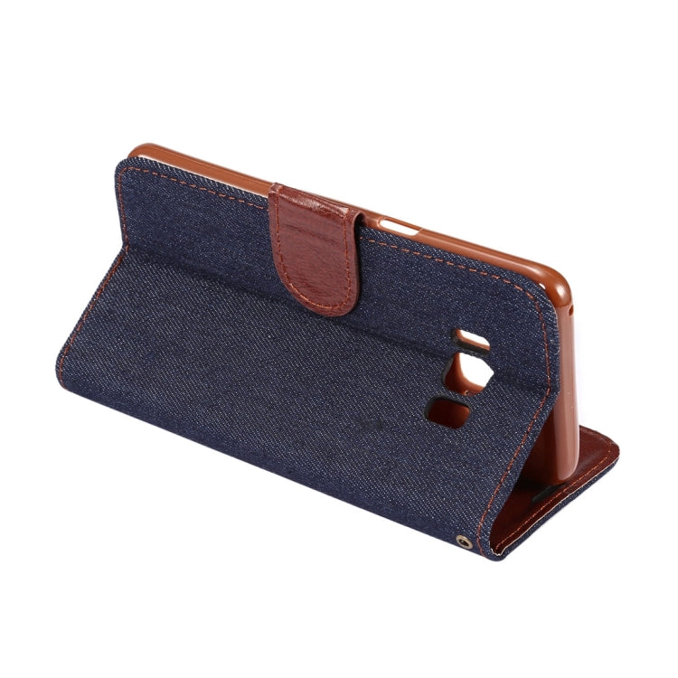 Dibase For Galaxy S8 + / G9550 Denim Texture Horizontal Flip Leather Case with Holder & Card Slots(Black)