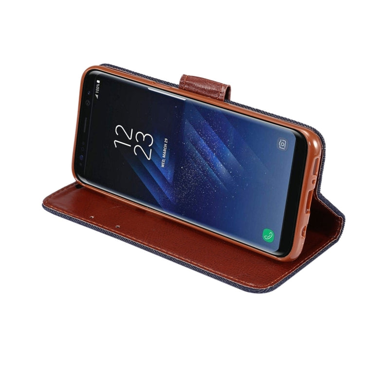 Dibase For Galaxy S8 + / G9550 Denim Texture Horizontal Flip Leather Case with Holder & Card Slots(Black)
