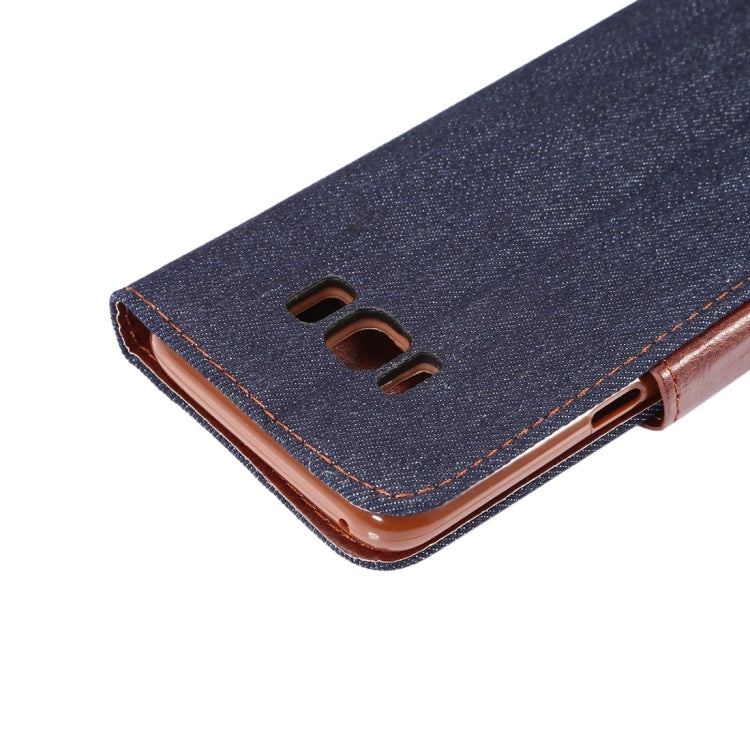 Dibase For Galaxy S8 + / G9550 Denim Texture Horizontal Flip Leather Case with Holder & Card Slots(Black)