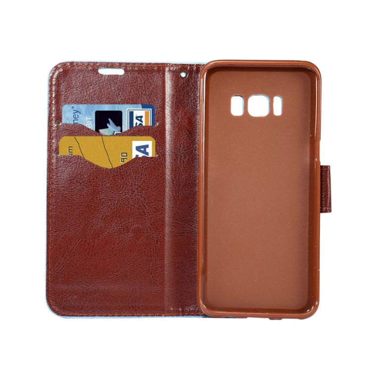 Dibase For Galaxy S8 + / G9550 Cotton Print Texture Horizontal Flip Leather Case with Holder & Card Slots(Blue)
