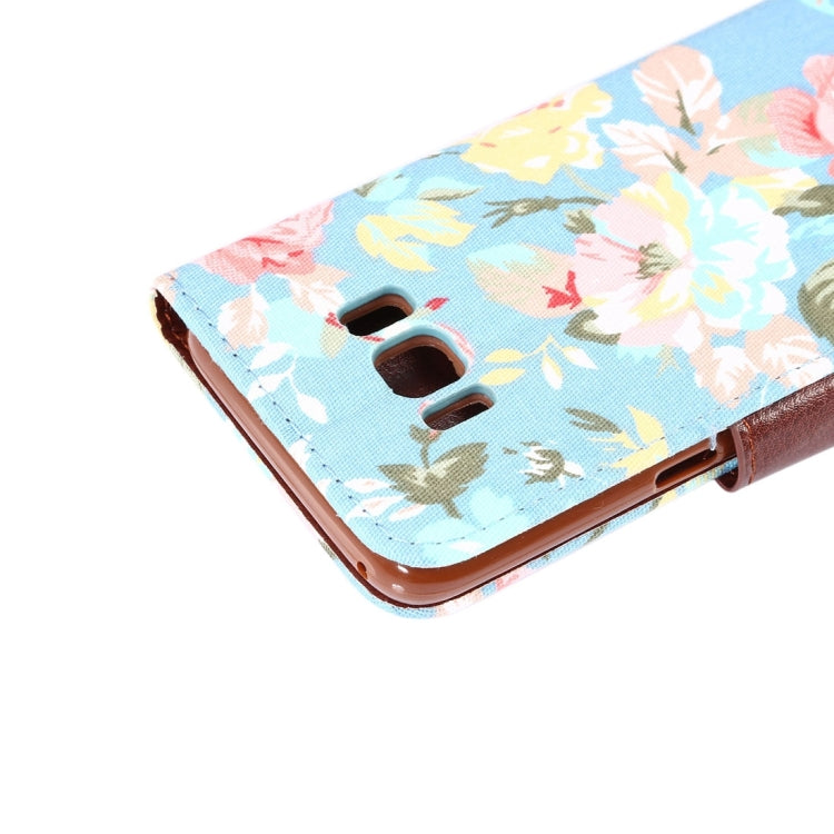 Dibase For Galaxy S8 + / G9550 Cotton Print Texture Horizontal Flip Leather Case with Holder & Card Slots(Blue)