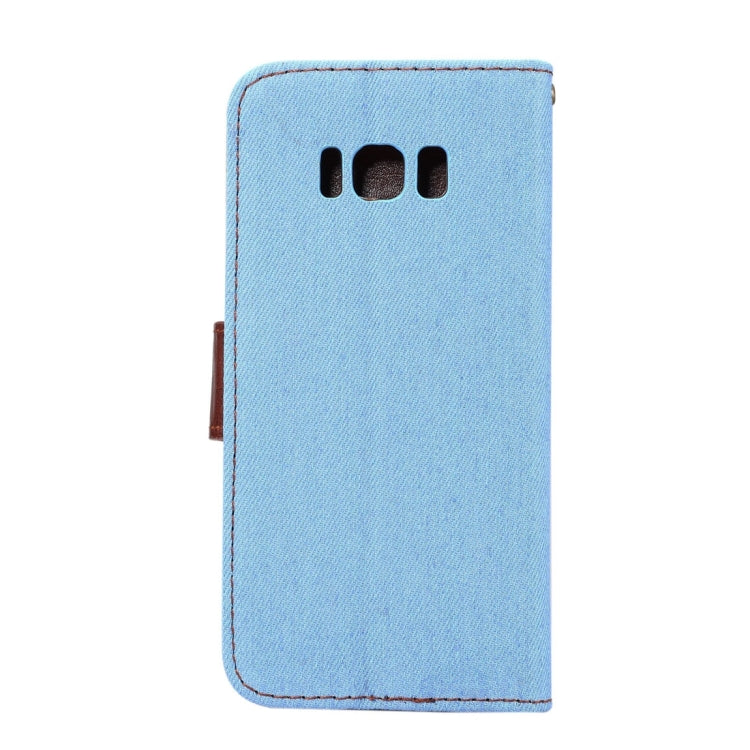 Dibase For Galaxy S8 Denim Texture Horizontal Flip Leather Case with Holder & Card Slots(Baby Blue)