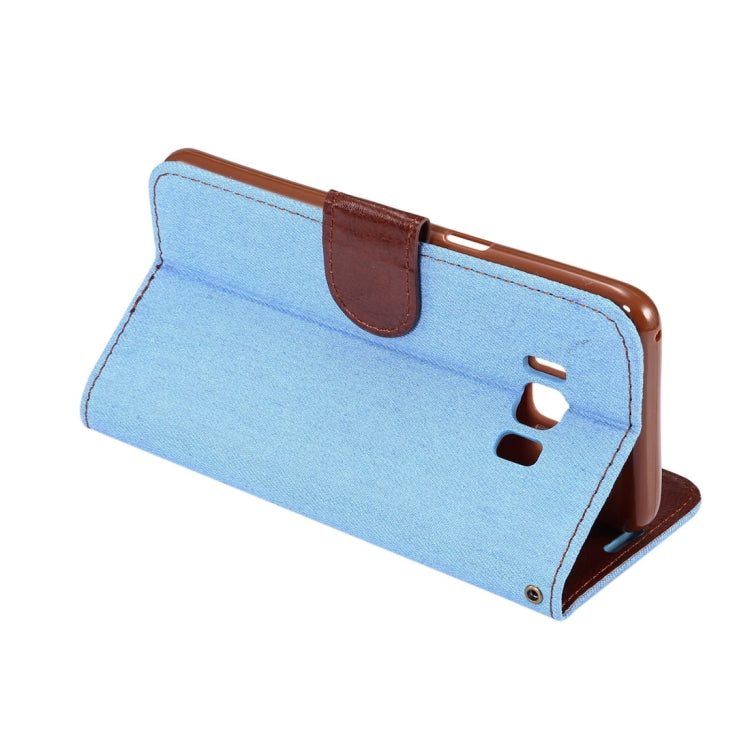 Dibase For Galaxy S8 Denim Texture Horizontal Flip Leather Case with Holder & Card Slots(Baby Blue)