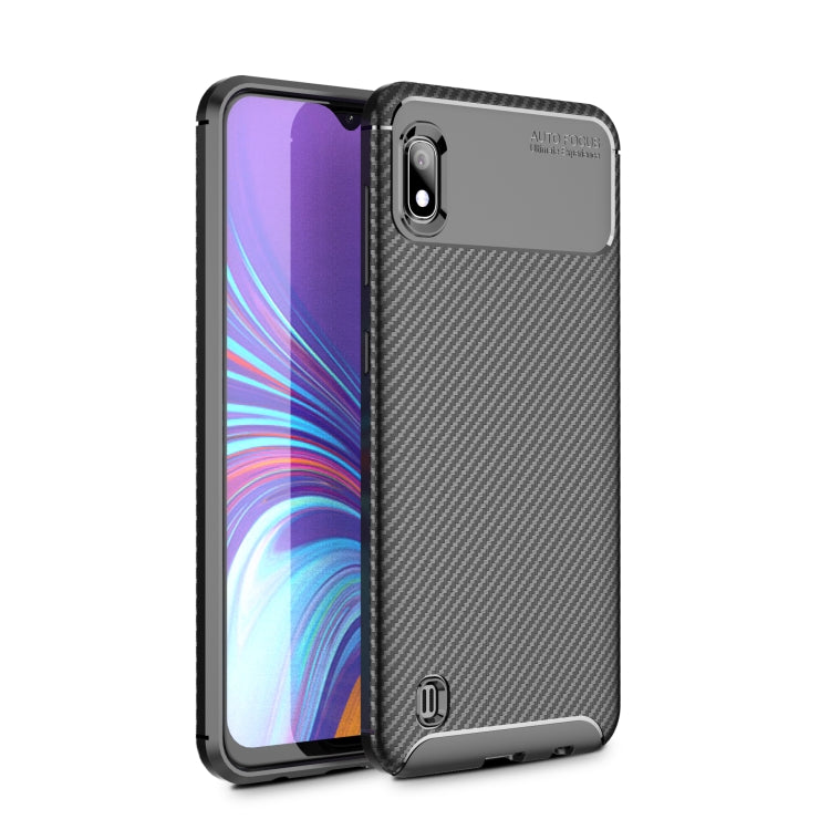 Beetle Series Carbon Fiber Texture Shockproof TPU Case for Galaxy A10