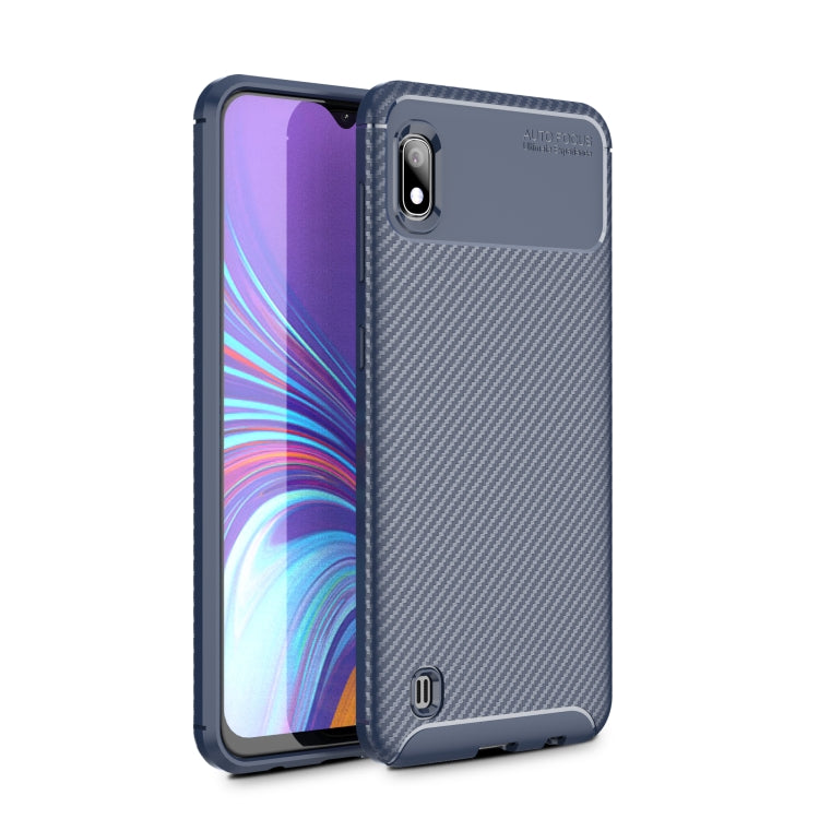 Beetle Series Carbon Fiber Texture Shockproof TPU Case for Galaxy A10