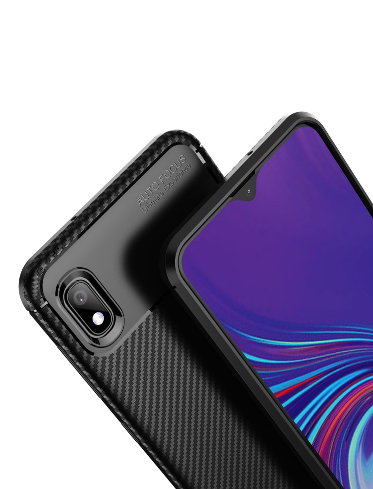 Beetle Series Carbon Fiber Texture Shockproof TPU Case for Galaxy A10