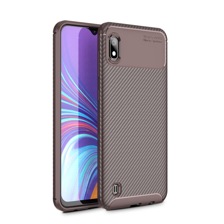 Beetle Series Carbon Fiber Texture Shockproof TPU Case for Galaxy A10
