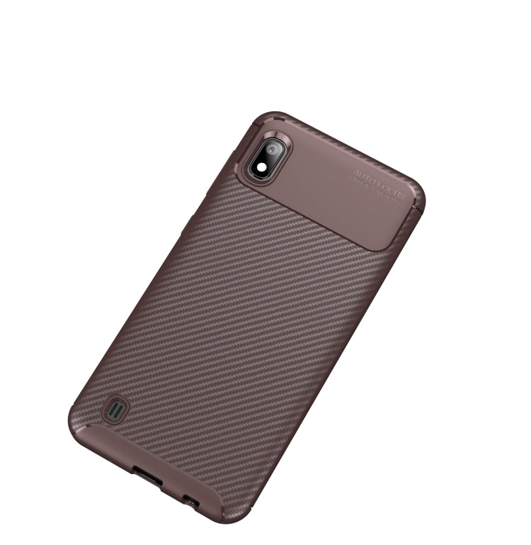 Beetle Series Carbon Fiber Texture Shockproof TPU Case for Galaxy A10