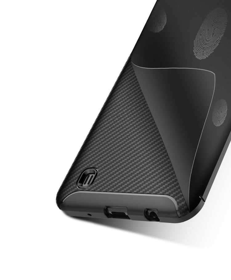 Beetle Series Carbon Fiber Texture Shockproof TPU Case for Galaxy A10