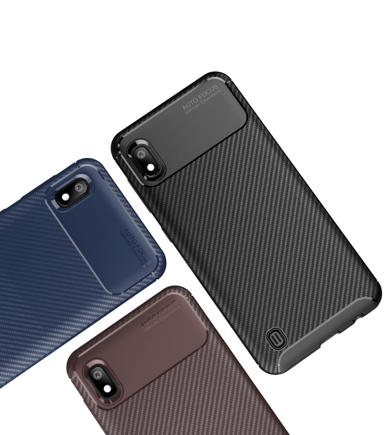 Beetle Series Carbon Fiber Texture Shockproof TPU Case for Galaxy A10