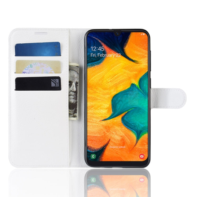 Litchi Texture Horizontal Flip Leather Case for Galaxy A30, with Wallet & Holder & Card Slots
