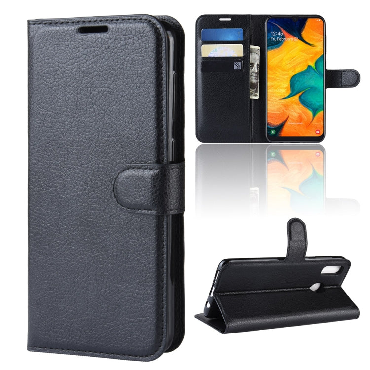 Litchi Texture Horizontal Flip Leather Case for Galaxy A30, with Wallet & Holder & Card Slots