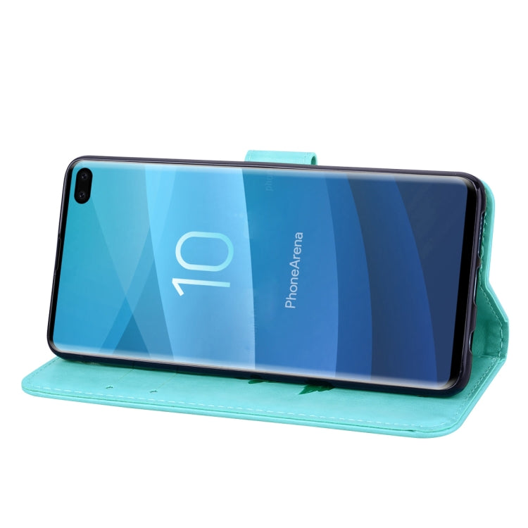 Rose Embossed Horizontal Flip PU Leather Case for Galaxy S10 Plus, with Holder & Card Slots & Wallet